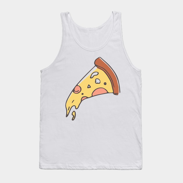 Cartoon Soggy Pizza 90s Style Tank Top by InkyArt